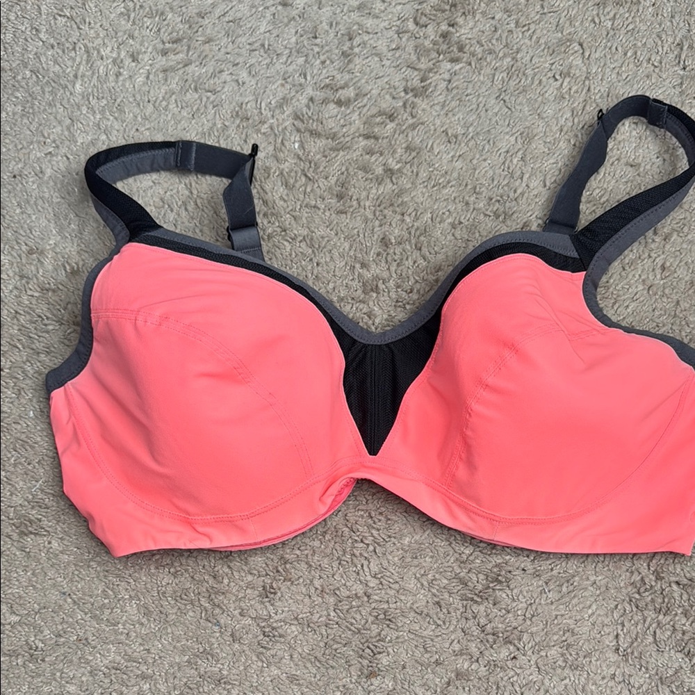 Women's Pink and Black Bra